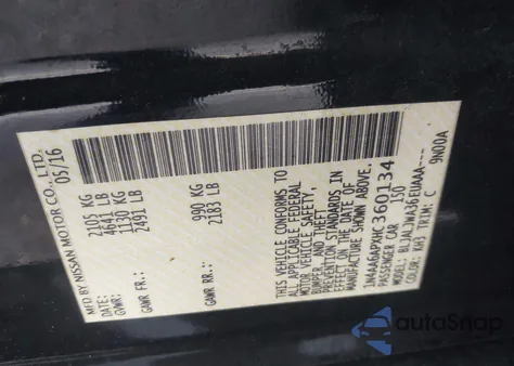 2017 Nissan Maxima 3.5 Platinum/3.5 S/3.5 Sl/3.5 Sr/3.5 Sv from USA, damaged, VIN 1N4AA6APXHC360134